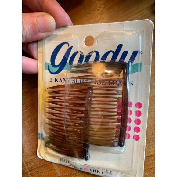 Vintage Goody KANT SLIP SIDE COMBS 2.5” #552 Tortoise Shell 1989 NIP (2) - Picture 3 of 3